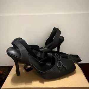 Black Ballerina Slipper Heel